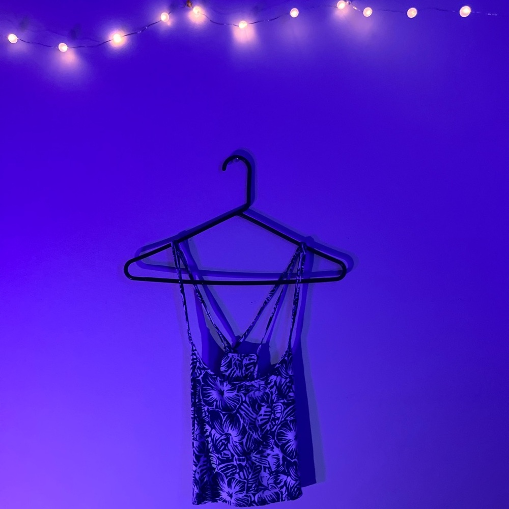 Floral Print Women's Camisole - Black and White